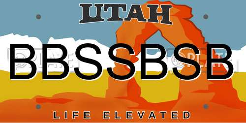 BBSSBSB Utah License Plate