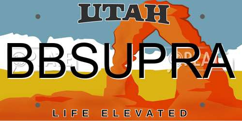 BBSUPRA Utah License Plate