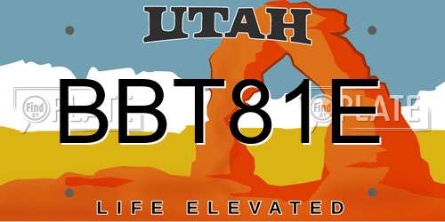 BBT81E Utah License Plate
