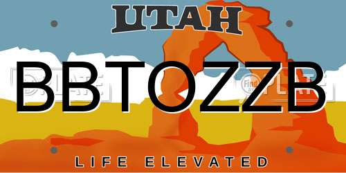 BBTOZZB Utah License Plate