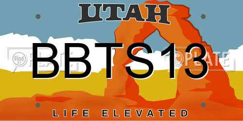 BBTS13 Utah License Plate