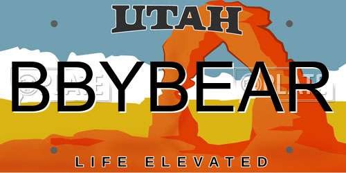 BBYBEAR Utah License Plate