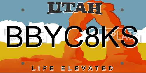 BBYC8KS Utah License Plate