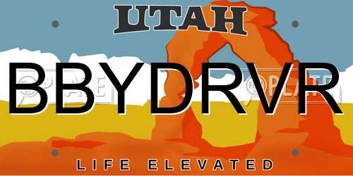 BBYDRVR Utah License Plate