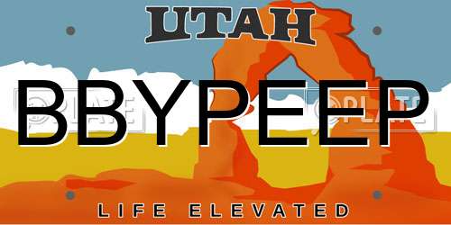 BBYPEEP Utah License Plate