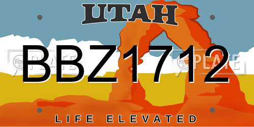 BBZ1712 Utah License Plate