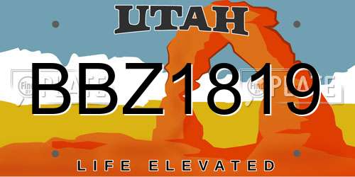 BBZ1819 Utah License Plate