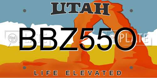 BBZ55O Utah License Plate