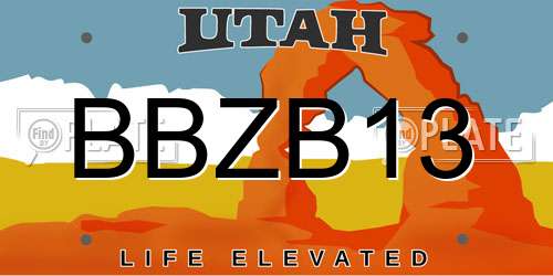 BBZB13 Utah License Plate