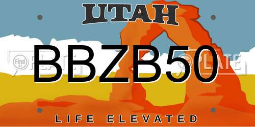 BBZB50 Utah License Plate