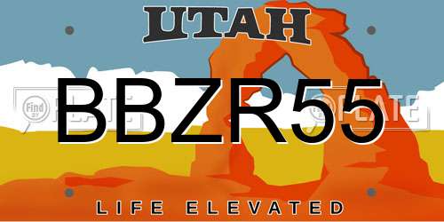 BBZR55 Utah License Plate
