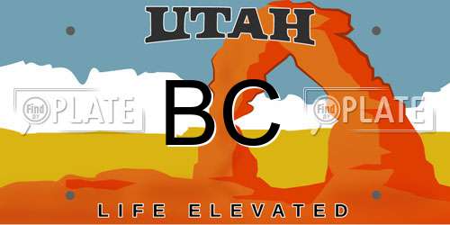 BC Utah License Plate