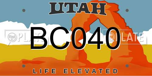 BC040 Utah License Plate