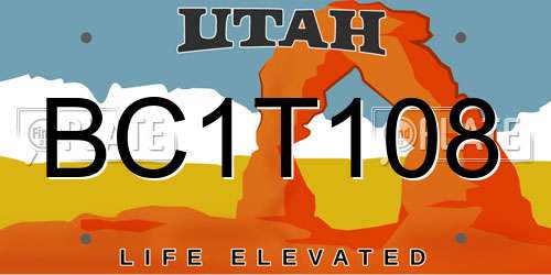 BC1T108 Utah License Plate