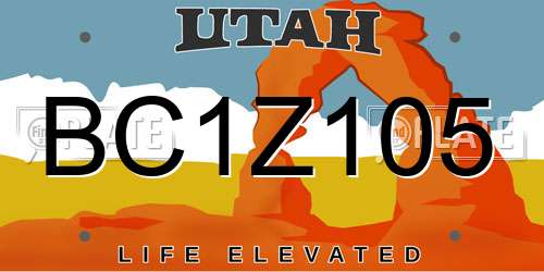BC1Z105 Utah License Plate
