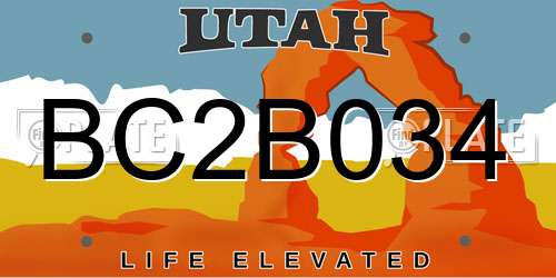 BC2B034 Utah License Plate