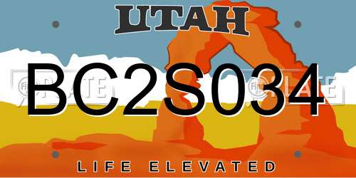 BC2S034 Utah License Plate