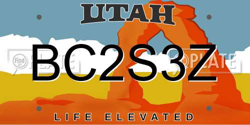 BC2S3Z Utah License Plate