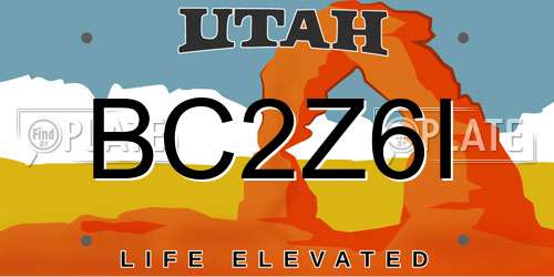 BC2Z6I Utah License Plate