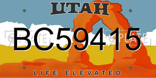 BC59415 Utah License Plate