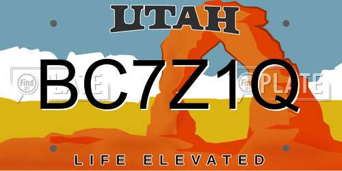 BC7Z1Q Utah License Plate