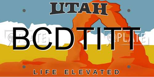 BCDTITT Utah License Plate