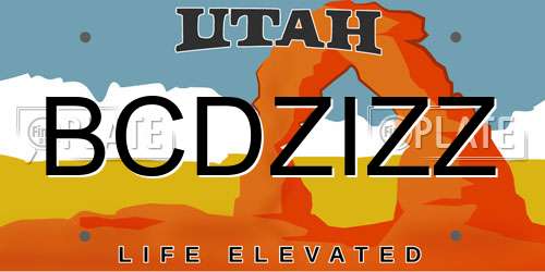 BCDZIZZ Utah License Plate