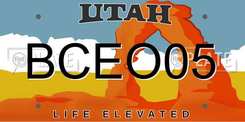 BCEO05 Utah License Plate