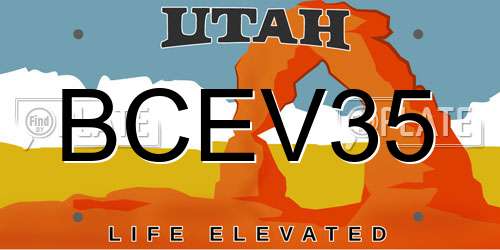 BCEV35 Utah License Plate
