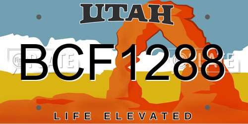 BCF1288 Utah License Plate