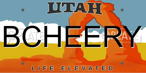 BCHEERY Utah License Plate