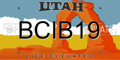 BCIB19 Utah License Plate