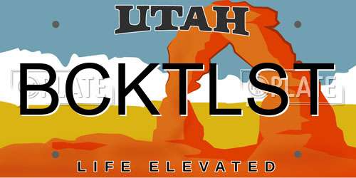BCKTLST Utah License Plate