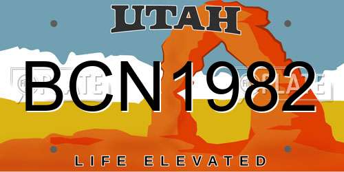 BCN1982 Utah License Plate