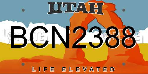 BCN2388 Utah License Plate