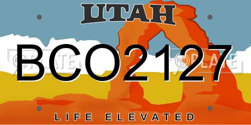 BCO2127 Utah License Plate