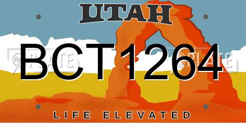 BCT1264 Utah License Plate