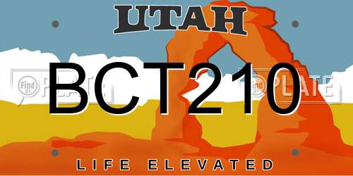 BCT210 Utah License Plate