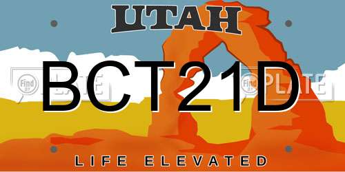 BCT21D Utah License Plate