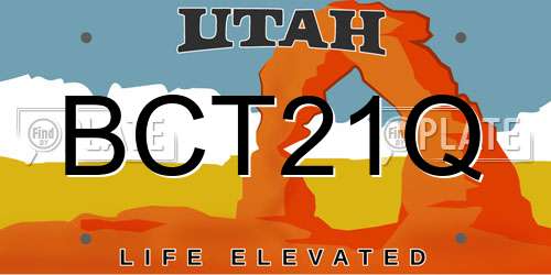 BCT21Q Utah License Plate