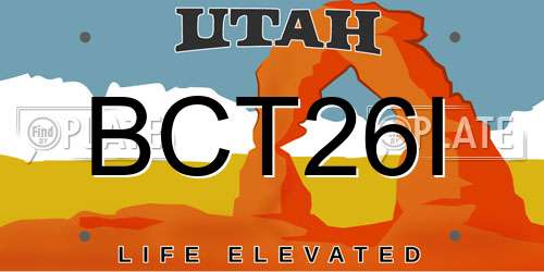 BCT26I Utah License Plate