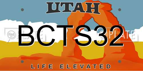 BCTS32 Utah License Plate