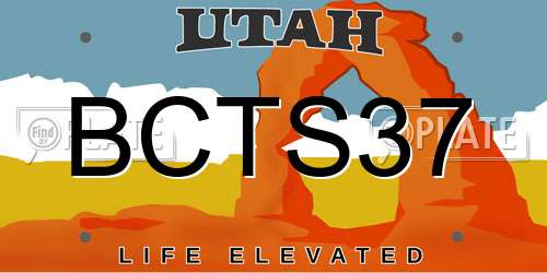 BCTS37 Utah License Plate