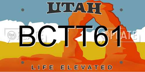 BCTT61 Utah License Plate