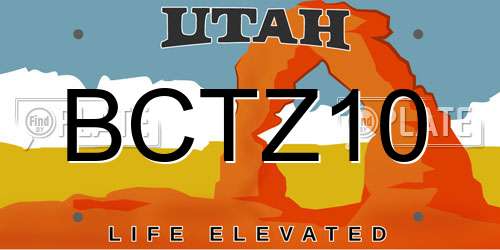 BCTZ10 Utah License Plate