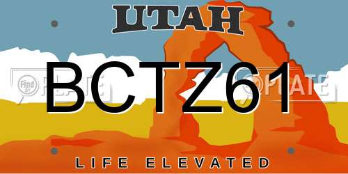 BCTZ61 Utah License Plate