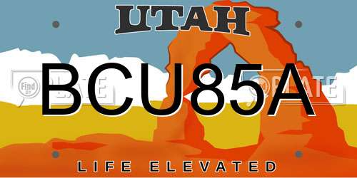 BCU85A Utah License Plate