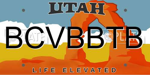 BCVBBTB Utah License Plate