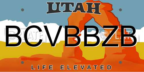 BCVBBZB Utah License Plate