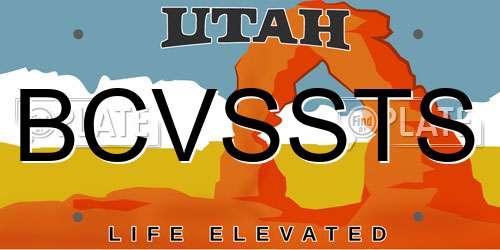 BCVSSTS Utah License Plate